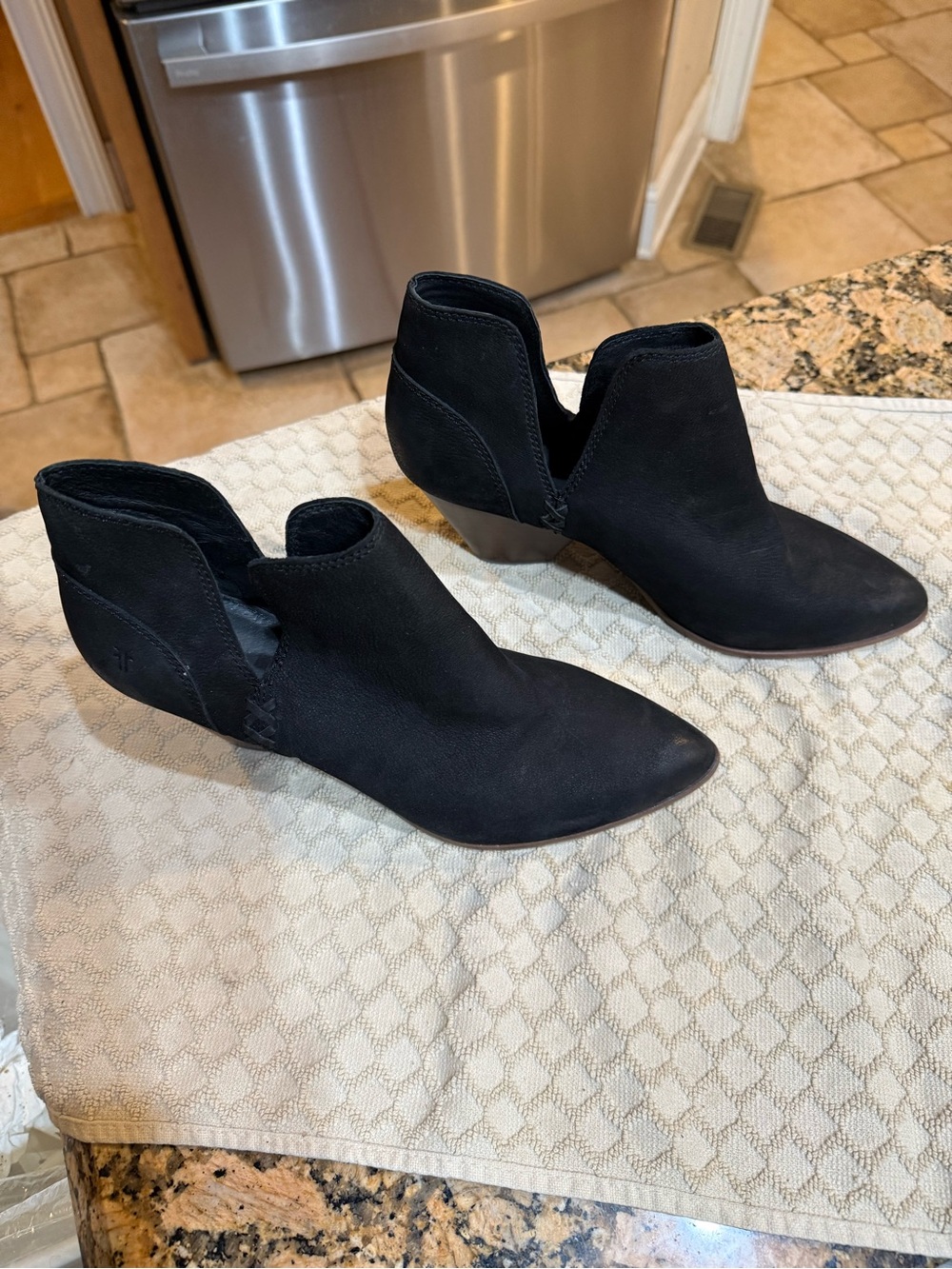 FRYE Black Suede Women's Ankle Boots 9 1/2